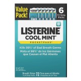 Set 6 pachete benzi pentru &icirc;mprospătarea respirației Listerine PocketPaks Cool Mint, fără zahăr și alcool, 72 benzi/pachet, 432 benzi