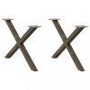 VidaXL Picioare pentru masă de cafea &icirc;n formă de X, 2 buc., oțel natural, 70x(42-43) cm 4012907
