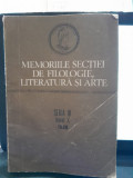 MEMORIILE SECTIEI DE STIINTE FILOLOGICE, LITERATURA SI ARTA, SERIA IV, TOMUL X, 1988
