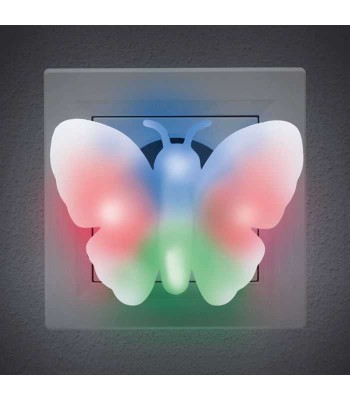 Lumina de veghe model fluture multicolor 7 LED 1W 240V 72x53x25 mm Phenom foto