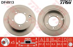Disc frana MITSUBISHI PAJERO PININ (H6_W, H7_W) (1999 - 2007) TRW DF4913