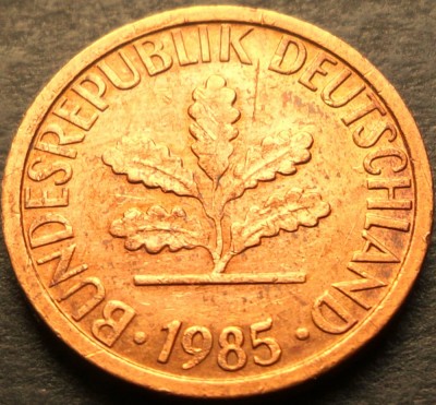 Moneda 1 PFENNIG - RF GERMANIA, anul 1985 *cod 2911 - litera F foto