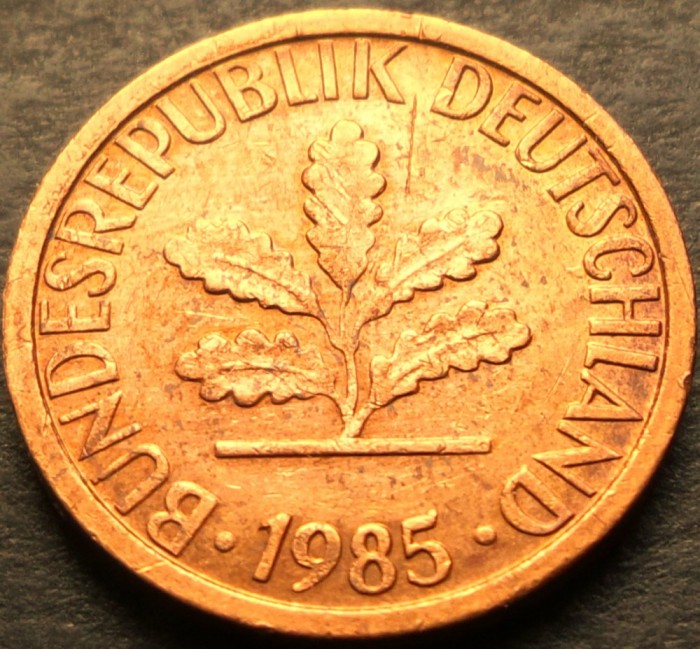 Moneda 1 PFENNIG - RF GERMANIA, anul 1985 *cod 2911 - litera F