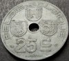 Moneda istorica 25 CENTIMES - BELGIA, anul 1944 * cod 991, Europa, Zinc