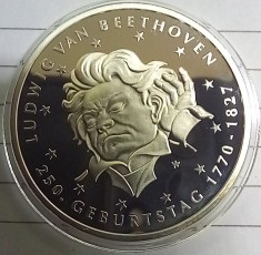 (A83) MONEDA DIN ARGINT GERMANIA - 20 EURO 2020, LIT. F, 250 ANI NASTEREA LUI BEETHOVEN, STARE PROOF foto