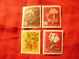 4 Timbre Elvetia Pro Juventute - Flora 1946 ,&#039;49 ,&#039;60 ,&#039;76