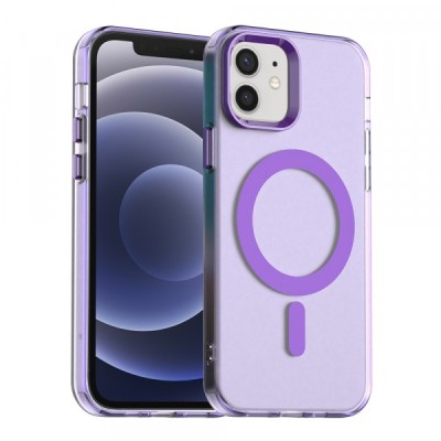 Husa MagSafe pentru Apple iPhone 12 / 12 Pro, Techsuit, CandyCase, Mov foto