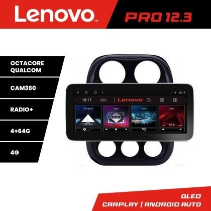 Navigatie Jeep Compass 2010-2016 Manual K-2500 Lenovo PRO 4+64 12.3 inch qled android 4G DSP gps internet 32 CarStore Technology