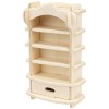 Set 34 Bucati Mobilier Lemn Papusi, Tip Puzzle 3D, Vopsibil, Bucatarie, Dormitor, Accesorii Casa Papusi