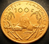 Moneda exotica 100 FRANCI - POLINEZIA FRANCEZA, anul 1992 * cod 3733 - luciu