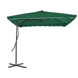 vidaXL Umbrelă de soare de exterior, st&acirc;lp din oțel, verde, 250x250 cm 44881