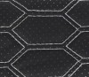 Piele Eco Neagra Gaurele Hexagon Cusatura Gri ALM - Huse Auto, Volan, Tapiterie - 1.5m Latime