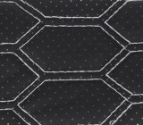 Cumpara ieftin Piele Eco Neagra Gaurele Hexagon Cusatura Gri ALM - Huse Auto, Volan, Tapiterie - 1.5m Latime