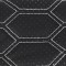 Material piele eco Negru cu gaurele model hexagon / cusatura Gri