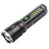 Lanterna Profesionala LED P70 + 6 SMD, 1000 Lumeni, Zoom, 7 Moduri, Acumulator 18650, Incarcare USB-C + Solara, Transparenta, Rezistenta Apa