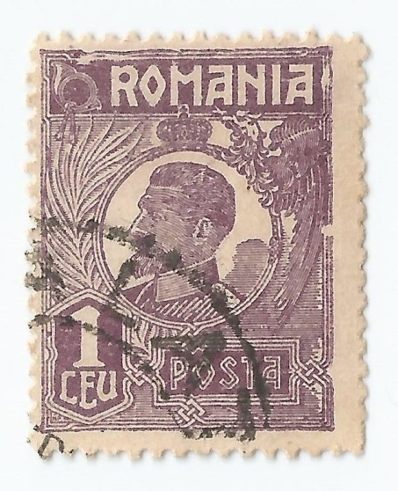 *Romania, LP 72/1929, Ferdinand - uzuale, 1 leu violet, eroare 4, oblit.