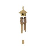 Clopoței de v&acirc;nt din bambus cu căsuță decorativă, 30 cm, CMCLASS