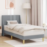 vidaXL Cadru de pat cu headboard Gri deschis 100 x 200 cm țesătură 42027327