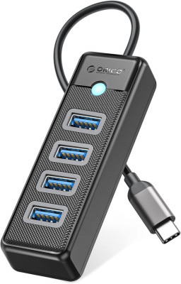 ORICO 4-Port USB HUB 3.0, USB Splitter pentru laptop cu cablu de 0.49ft, Multi U foto