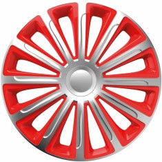 Set capace roti auto Cridem Trend 4buc - Argintiu/Rosu - 16&amp;#039;&amp;#039; Garage AutoRide foto