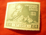 Timbru St.Lucia 1949 UPU , val. 24c, Nestampilat
