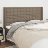 VidaXL Tăblie de pat cu aripioare gri taupe 203x16x118/128 cm textil