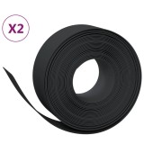 Cumpara ieftin Borduri de gradina, 2 buc, negru, 10 m 20 cm, polietilena