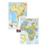 Africa. Harta fizico-geografica si a principalelor resurse naturale de subsol si Africa. Harta politica &ndash; Duo Plus 100x140 cm CR-3119DPB