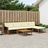 vidaXL Set de canapele de exterior cu pernă 6 pcs Natural și Crem 3381366