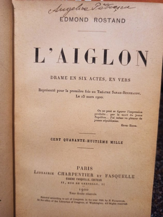 Edmond Rostand - L&#039;Aiglon (1900)