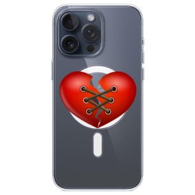 Husa personalizata apple iphone 14 pro max, magsafe, stitched heart foto