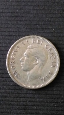 10 CENTS 1950 CANADA,ARGINT. foto