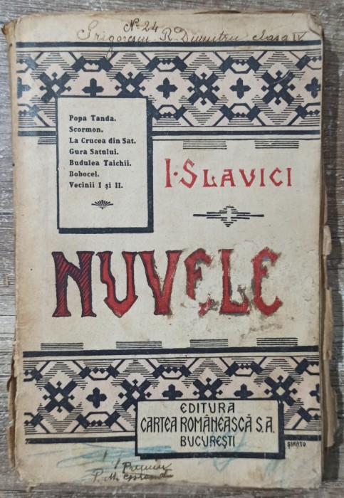 Nuvele - Ioan Slavici// editie interbelica