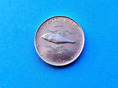 10 Lire 1975 Vatican-UNC-RAR foto