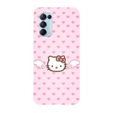 Husa compatibila cu Oppo A52, Viceversa, model Meow fly Hello Kitty, Silicon, TPU, Transparent, Carcasa