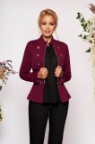 Jacheta LaDonna zmeura office elegant captusit pe interior accesorizat cu nasturi cu umerii buretati