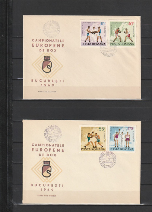 RO - FDC - CAMPIONATELE EUROPENE DE BOX ( LP 701 ) 1969 ( 2 DIN 2 )