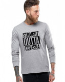 Cumpara ieftin Bluza barbati gri cu text negru - Straight Outta Covasna - M, THEICONIC