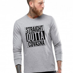 Bluza barbati gri cu text negru - Straight Outta Covasna - 2XL