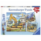 Puzzle vehicule de constructie 3x49 piese, Ravensburger
