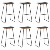 Cumpara ieftin Scaune de bar, 6 buc., negru, piele ecologica
