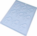 Forma ciocolata inimioara dubla, 9 cavitati, 56x37.5x7mm