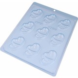 Forma ciocolata inimioara dubla, 9 cavitati, 56x37.5x7mm