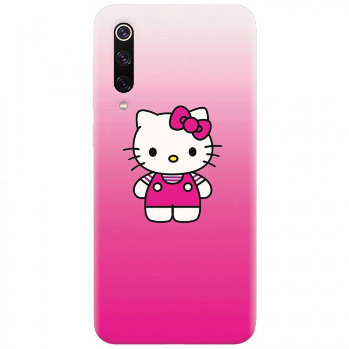 Husa silicon pentru Xiaomi Mi 9, Cute Pink Catty