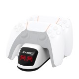 Statie Incarcare Dual Controller PS5, Incarcare Rapida, Display Digital, Alb