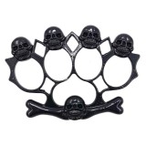 Pumnal tip box, rozeta autoaparare cu 4 cranii, 1 cm grosime, neagra,