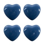 Cumpara ieftin Set 4 butoni mobilier ceramica albastra Inimioare 4x3/6 cm