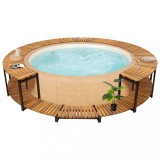 vidaXL Mobilier de &icirc;mprejmuire spa, 273x53 cm, lemn masiv de acacia