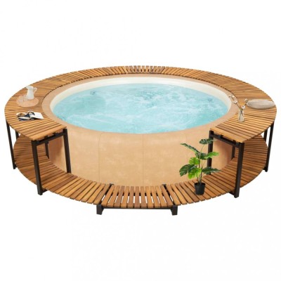 vidaXL Mobilier de &amp;icirc;mprejmuire spa, 273x53 cm, lemn masiv de acacia foto