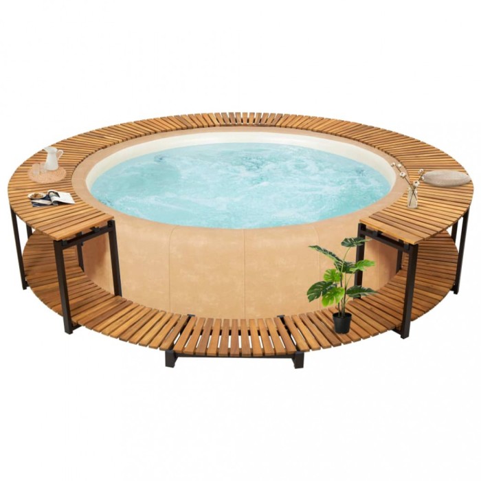 vidaXL Mobilier de &icirc;mprejmuire spa, 273x53 cm, lemn masiv de acacia